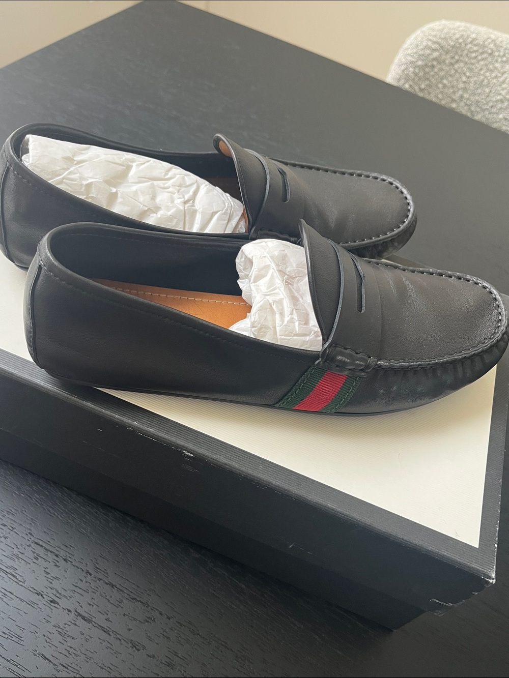 Gucci Black Leather Loafers
